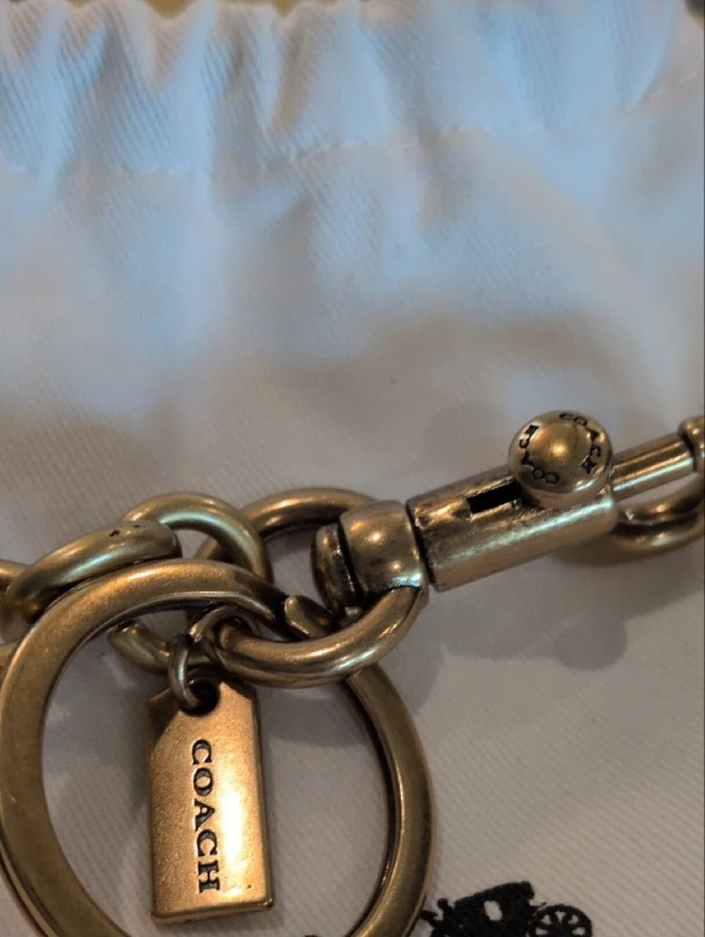 Coach Gold-Tone C Keyring Charm